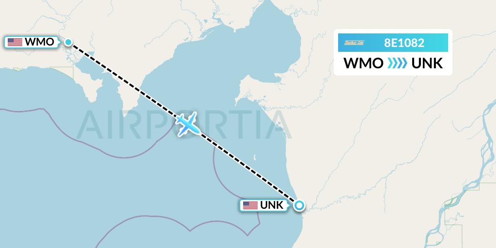 8E1082 Bering Air Flight Map: White Mountain to Unalakleet