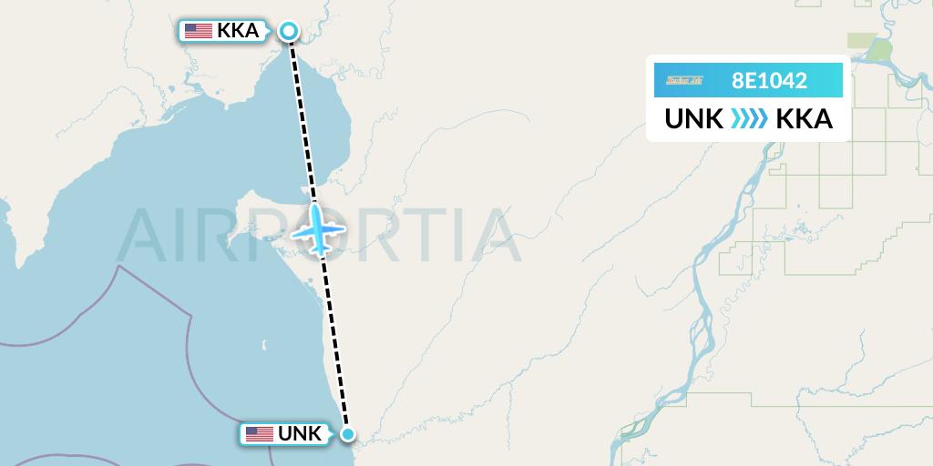 8E1042 Bering Air Flight Map: Unalakleet to Koyuk