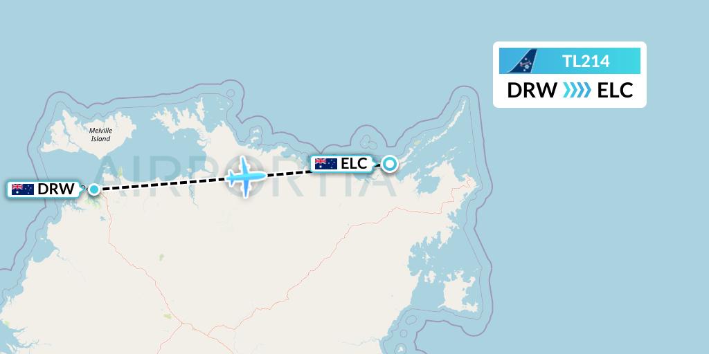 TL214 Airnorth Flight Map: Darwin to Elcho Island