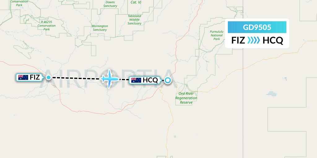 GD9505 Aviair Pty Ltd Flight Map: Australia to Australia