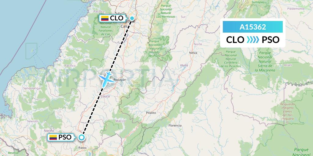 A15362 A.p.g. Distribution Systems Flight Map: Cali to Pasto