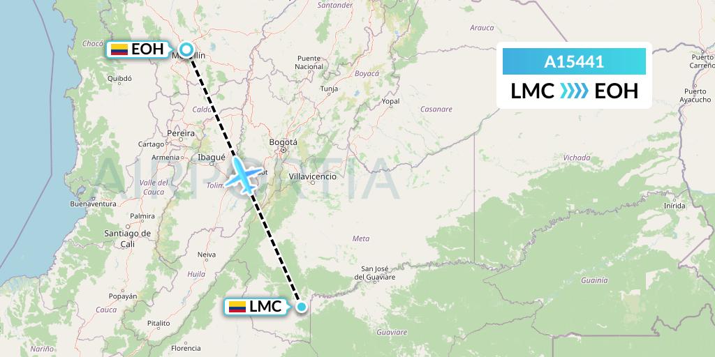 A15441 A.p.g. Distribution Systems Flight Map: La Macarena to Medellin