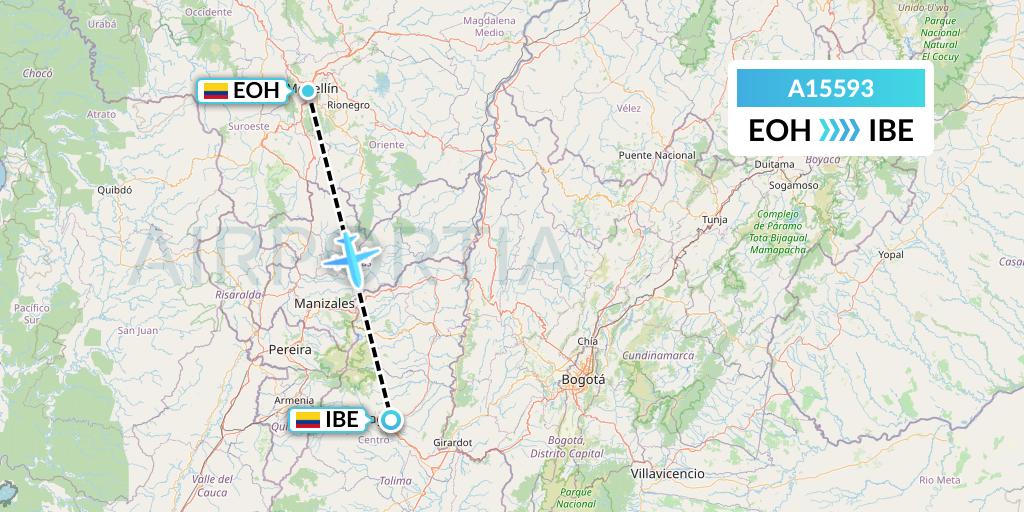 A15593 A.p.g. Distribution Systems Flight Map: Medellin to Ibague