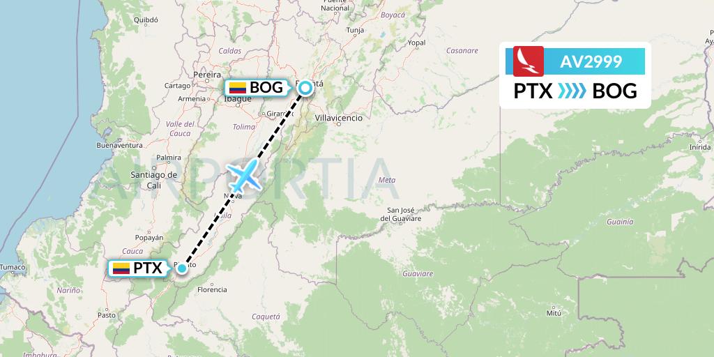AV2999 Avianca Flight Map: Pitalito to Bogota