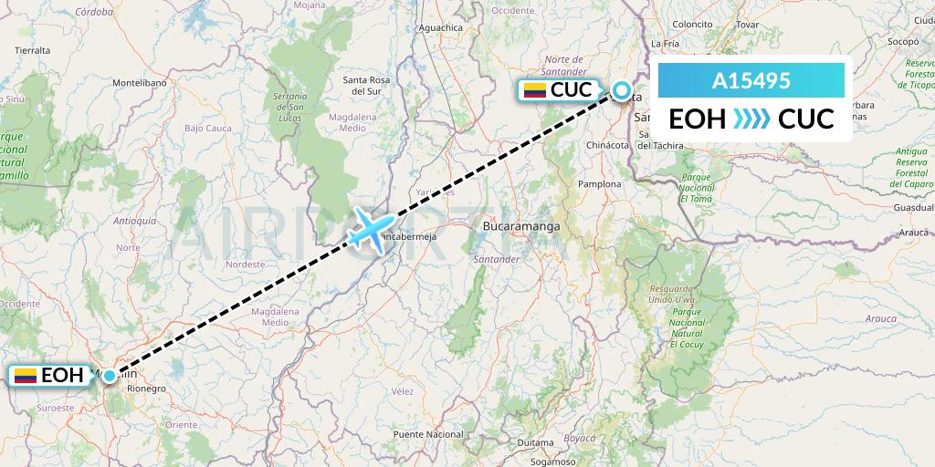 A15495 A.p.g. Distribution Systems Flight Map: Medellin to Cucuta