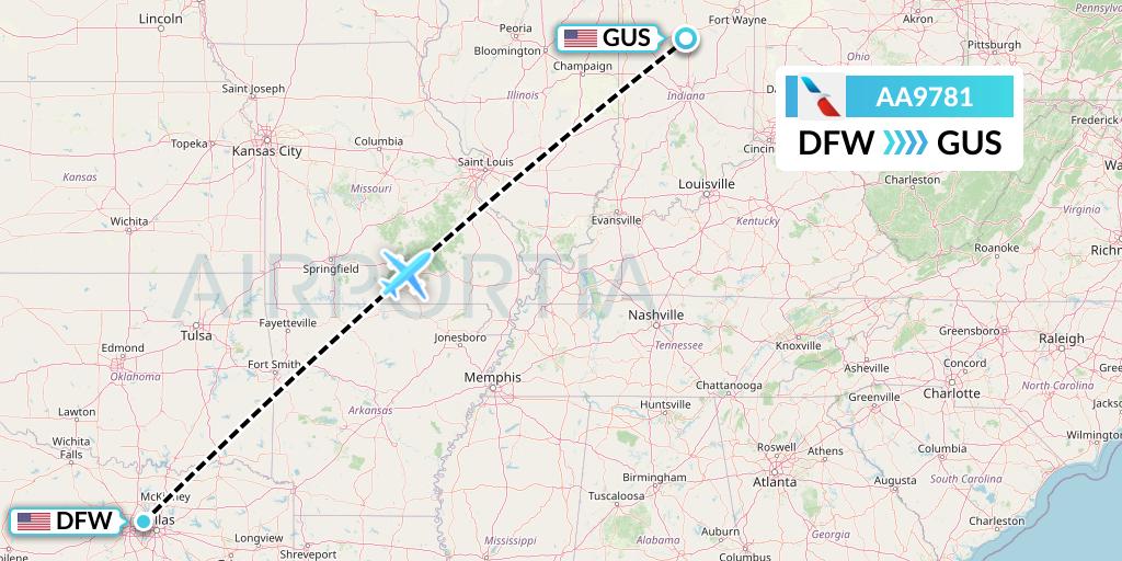 AA9781 American Airlines Flight Map: Dallas to Peru