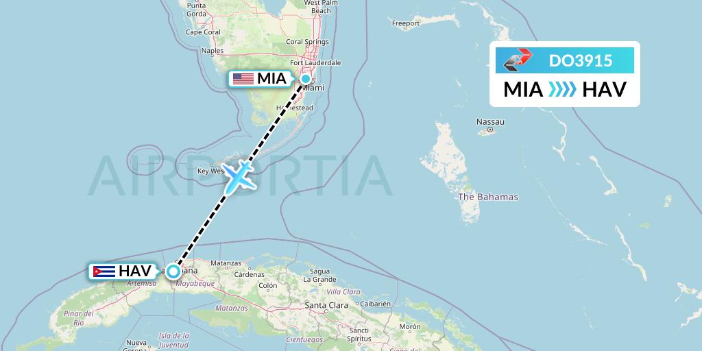 DO3915 Sky High Aviation Flight Map: Miami to Havana