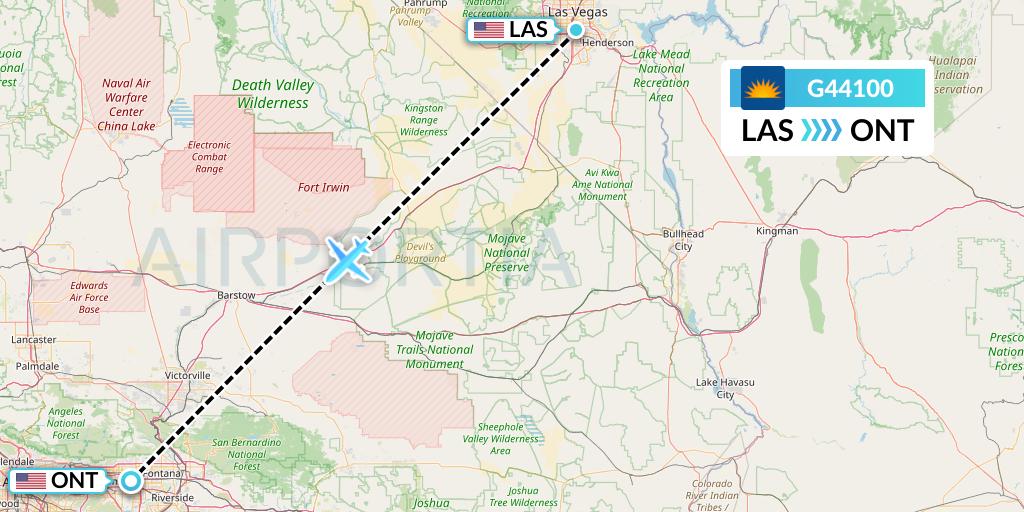 G44100 Allegiant Air Flight Map: Las Vegas to Ontario