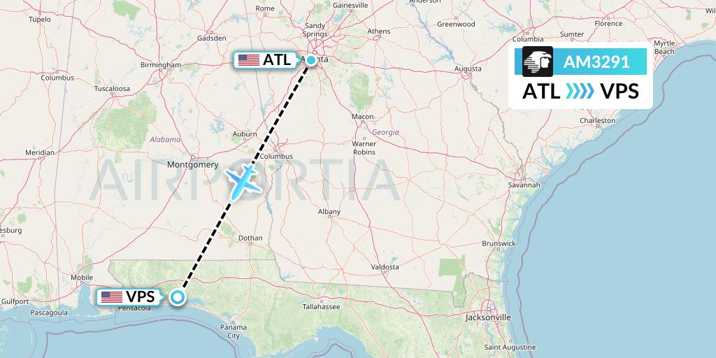AM3291 Aeromexico Flight Map: Atlanta to Valparaiso