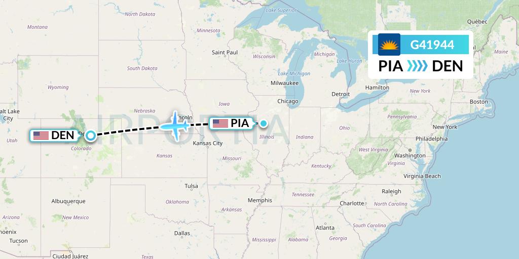 G41944 Allegiant Air Flight Map: Peoria to Denver