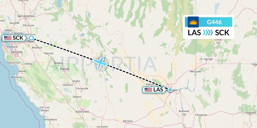 G446 Allegiant Air Flight Map: Las Vegas to Stockton