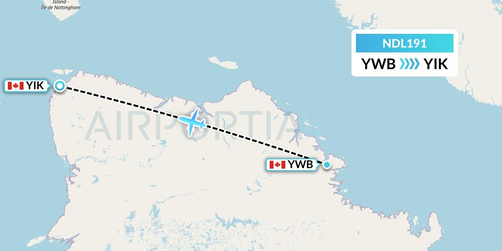 NDL191 Chrono Aviation Flight Map: Kangiqsujuaq to Ivujivik