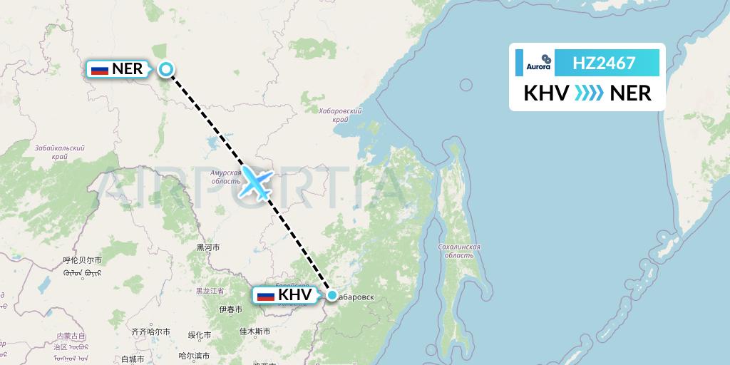 HZ2467 Aurora Flight Map: Khabarovsk to Chulman