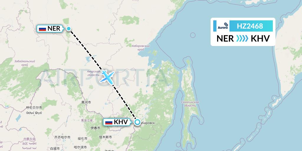 HZ2468 Aurora Flight Map: Chulman to Khabarovsk