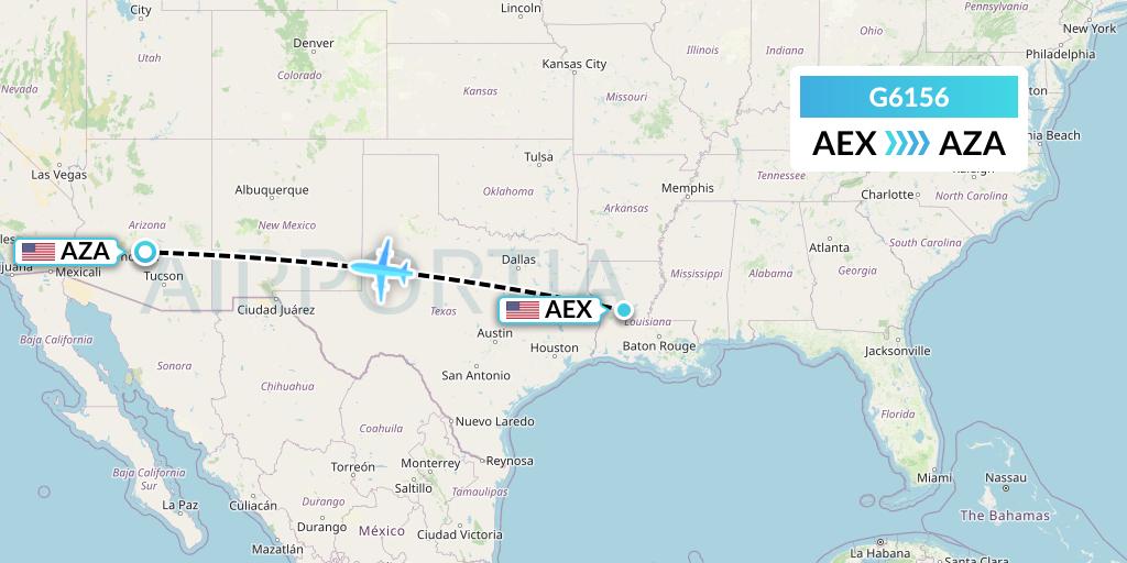G6156 Fly Arna Flight Map: Alexandria to Phoenix