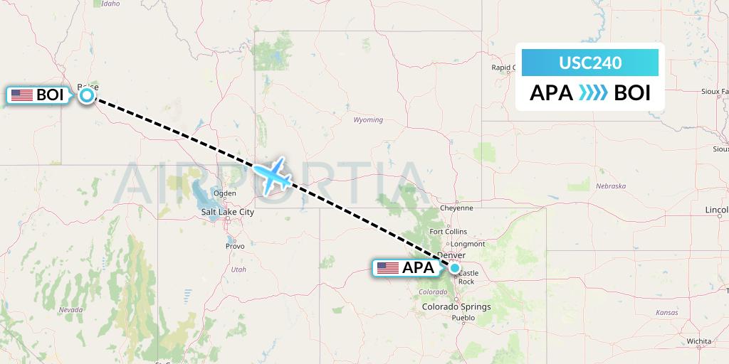 USC240 Airnet Express Flight Map: Denver to Boise