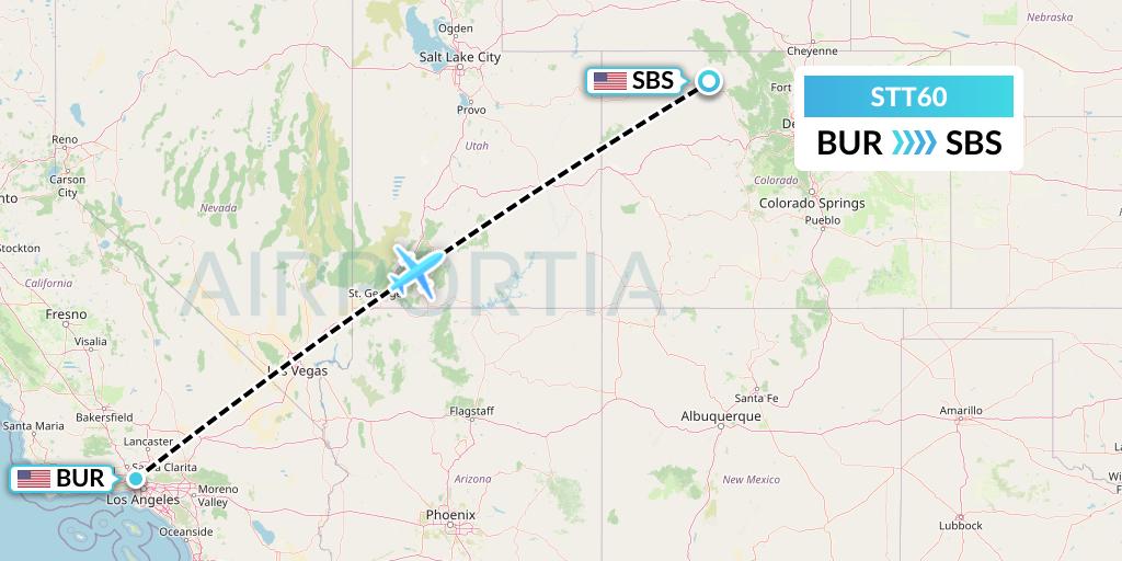 STT60 Western Aircraft, Inc. Flight Map: Burbank to Steamboat Springs