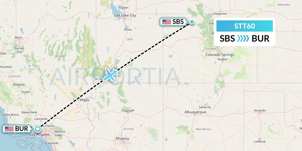 STT60 Western Aircraft, Inc. Flight Map: Steamboat Springs to Burbank