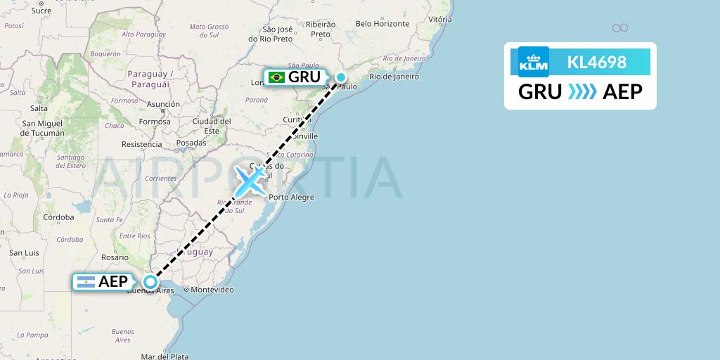 KL4698 KLM Flight Map: Sao Paulo to Buenos Aires