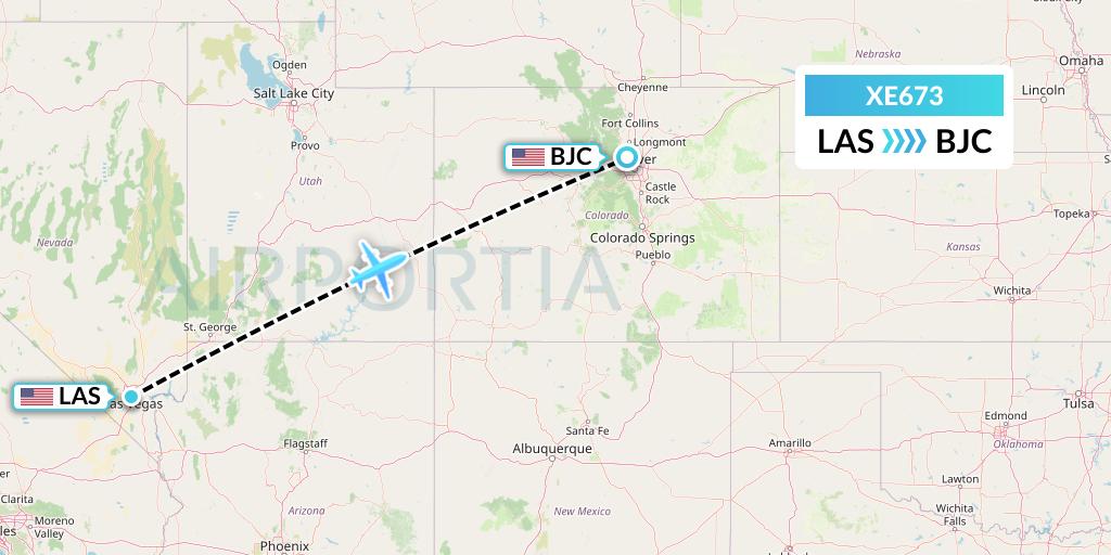 XE673 Jsx Flight Map: Las Vegas to Denver