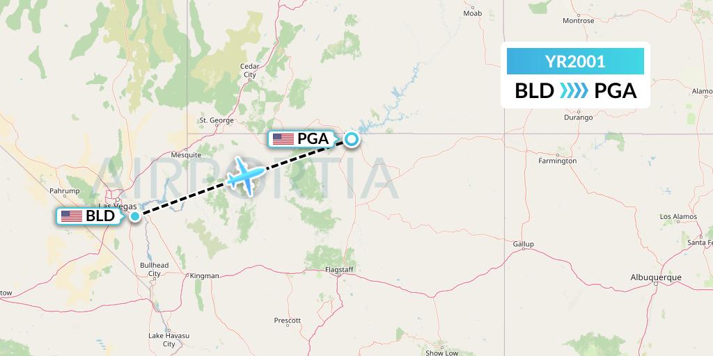 YR2001 Scenic Airlines Flight Map: Boulder City to Page