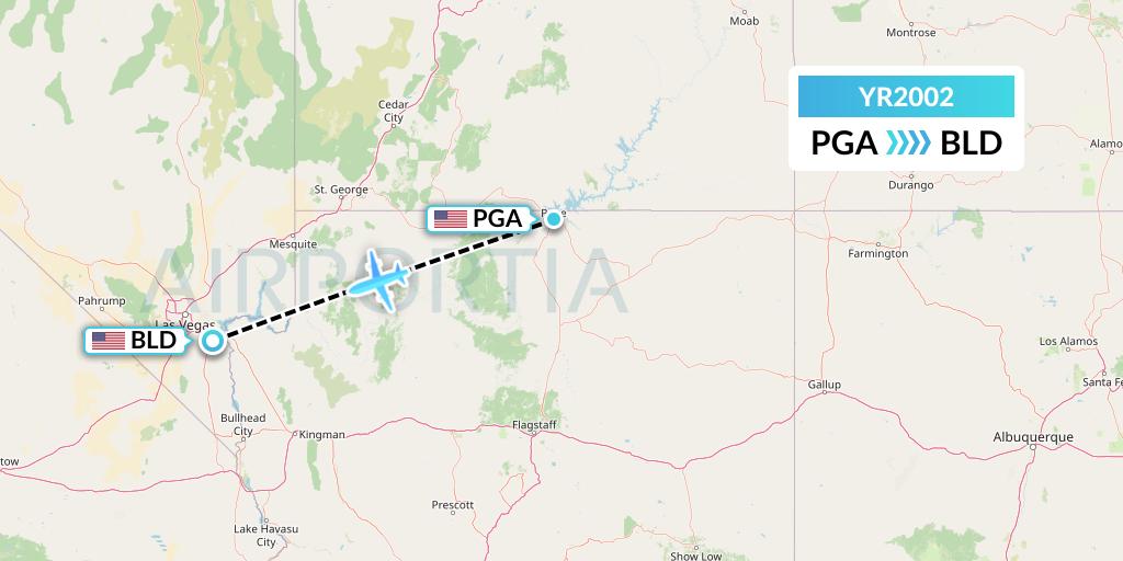 YR2002 Scenic Airlines Flight Map: Page to Boulder City