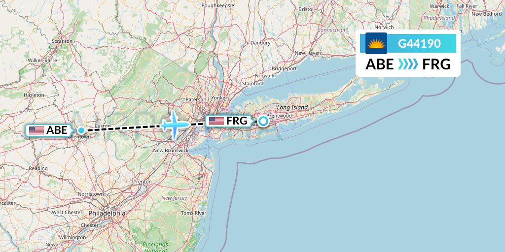 G44190 Allegiant Air Flight Map: Allentown to Farmingdale
