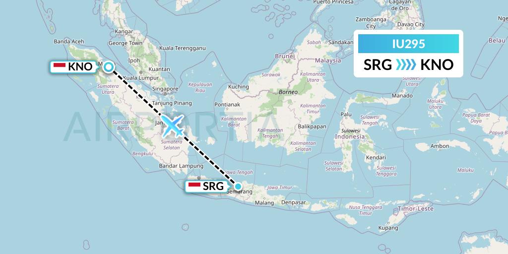 IU295 Pt. Super Air Jet Flight Map: Semarang to Medan