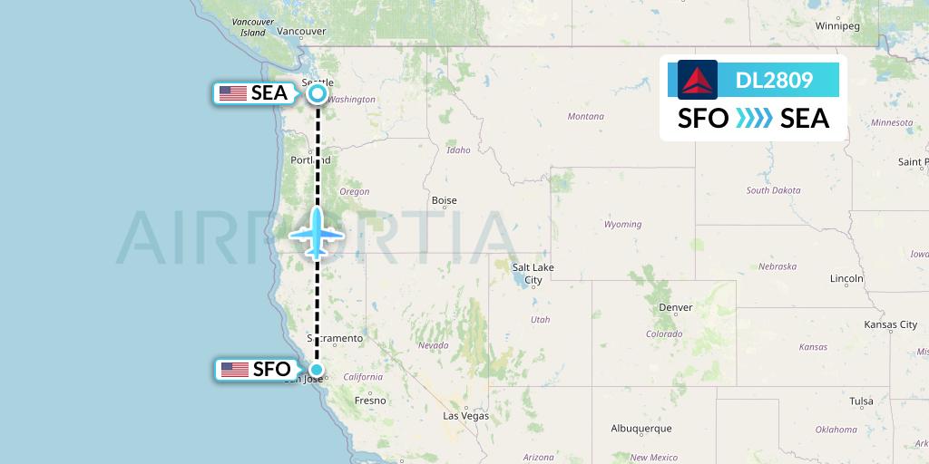 DL2809 Flight Status Delta Air Lines San Francisco to Seattle (DAL2809)