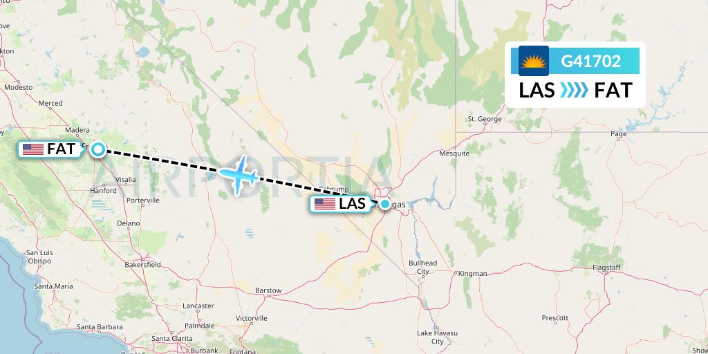 G41702 Allegiant Air Flight Map: Las Vegas to Fresno