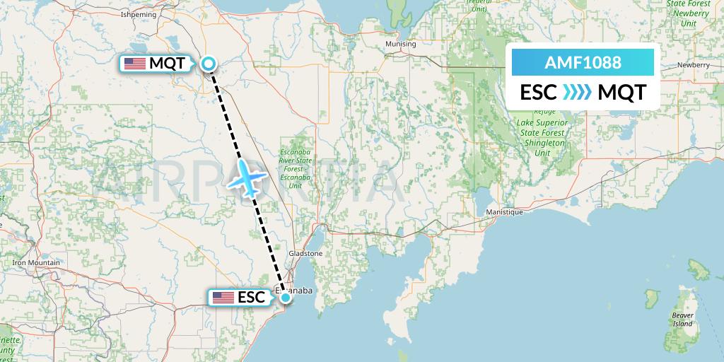 AMF1088 Flight Status Ameriflight Escanaba to Marquette