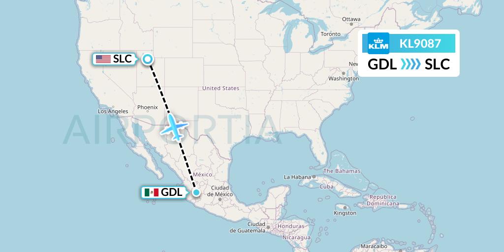 KL9087 Flight Status KLM Guadalajara to Salt Lake City (KLM9087)
