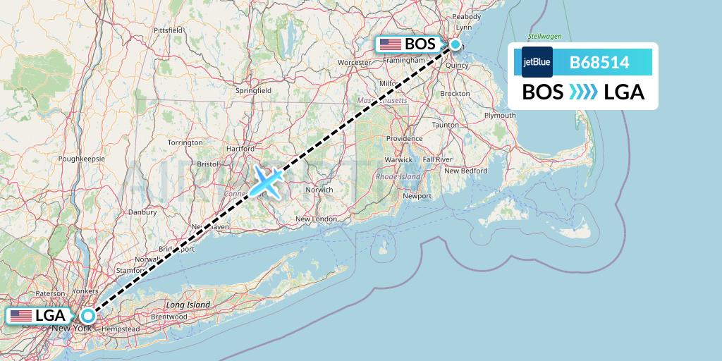 B68514 Flight Status JetBlue Airways Boston to New York (JBU8514)