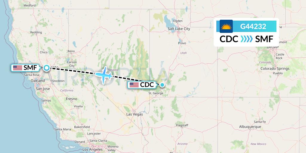 G44232 Allegiant Air Flight Map: Cedar City to Sacramento