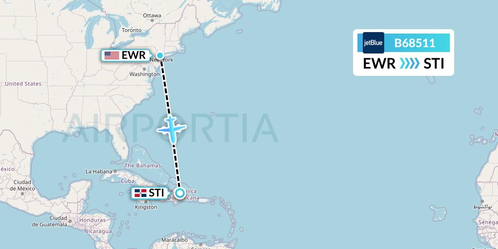 B68511 Flight Status JetBlue Airways New York to Santiago de los