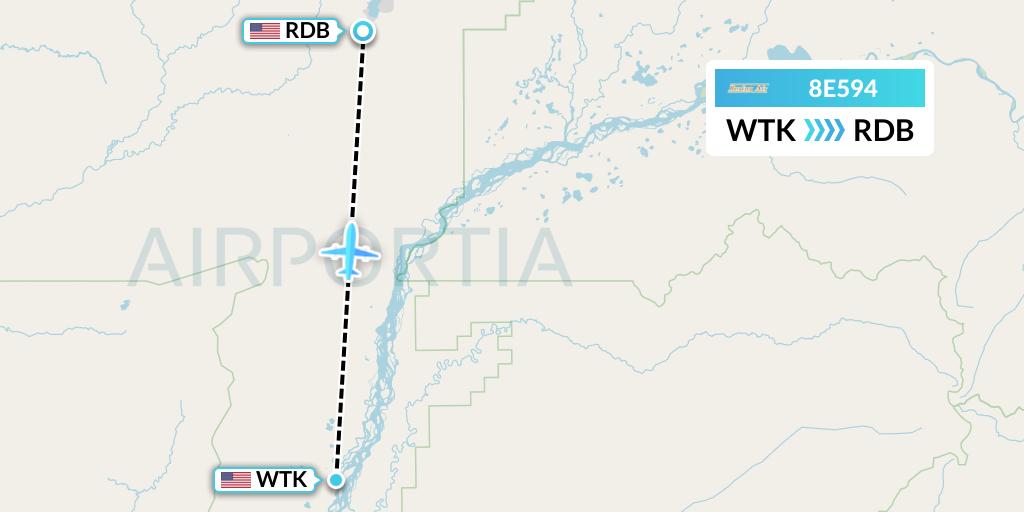 8E594 Bering Air Flight Map: Noatak to Red Dog