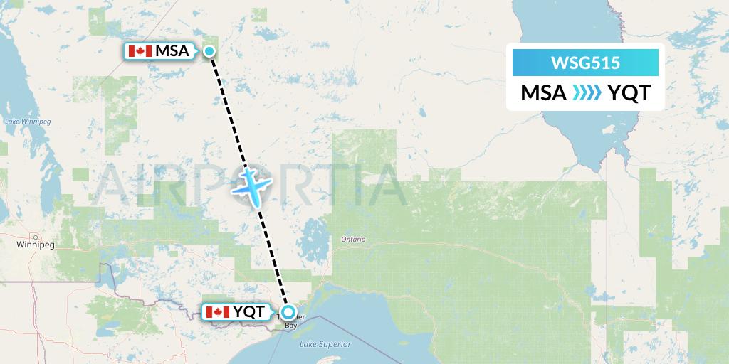WSG515 Flight Status Wasaya Airways Muskrat Dam to Thunder Bay