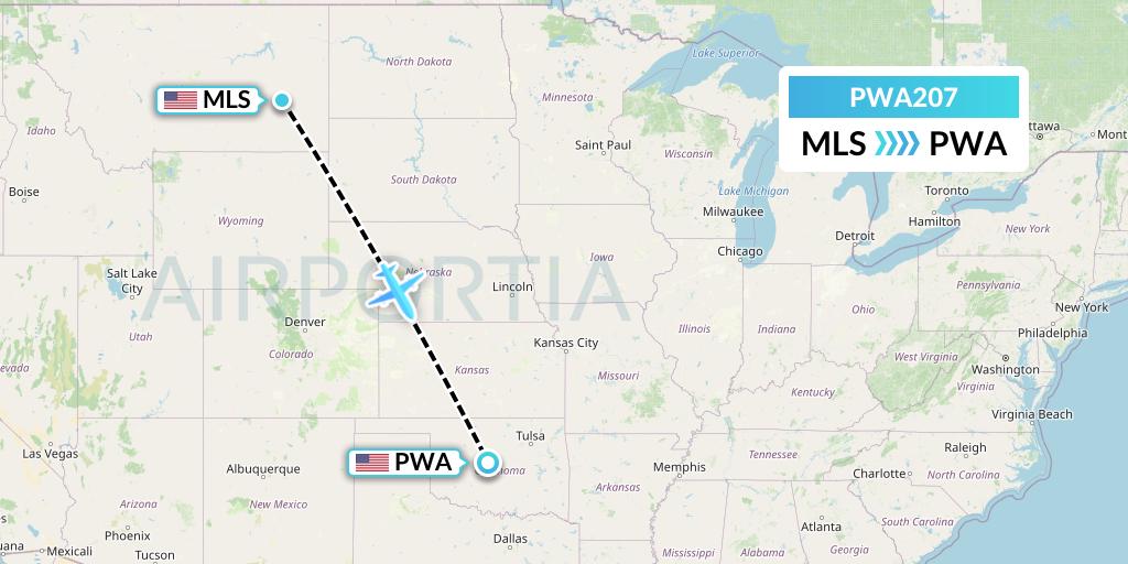 PWA207 Flight Status Priester Aviation Miles City to Oklahoma City