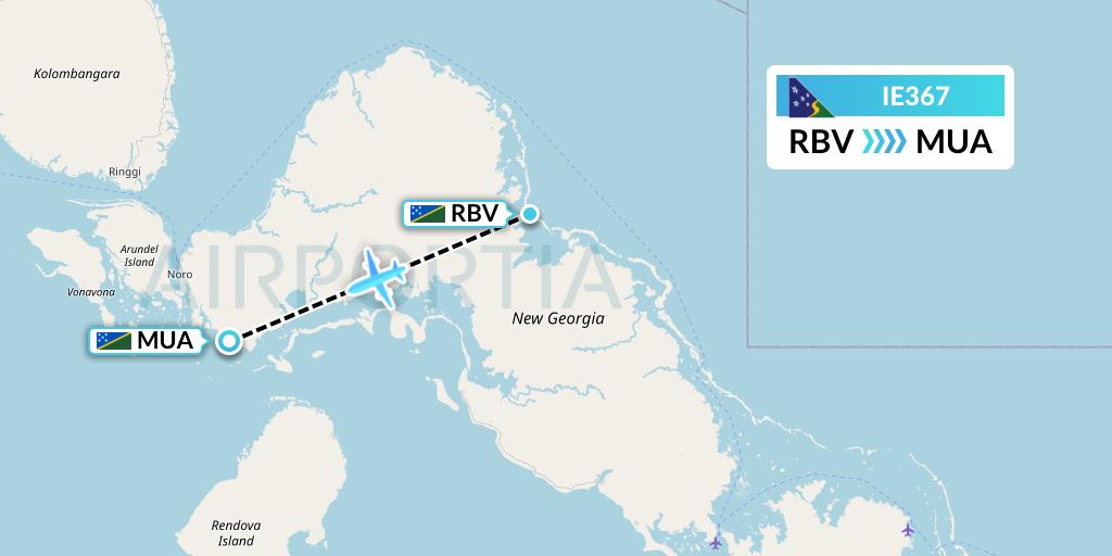 IE367 Solomon Airlines Flight Map: Ramata to Solomon Islands