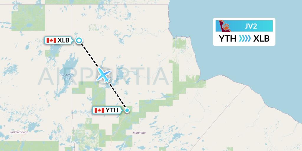 JV2 Flight Status Bearskin Airlines Thompson to Lac Brochet (BLS2)
