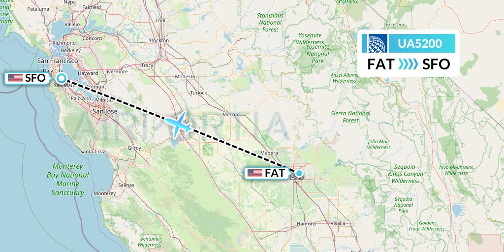UA5200 Flight Status United Airlines Fresno to San Francisco (UAL5200)
