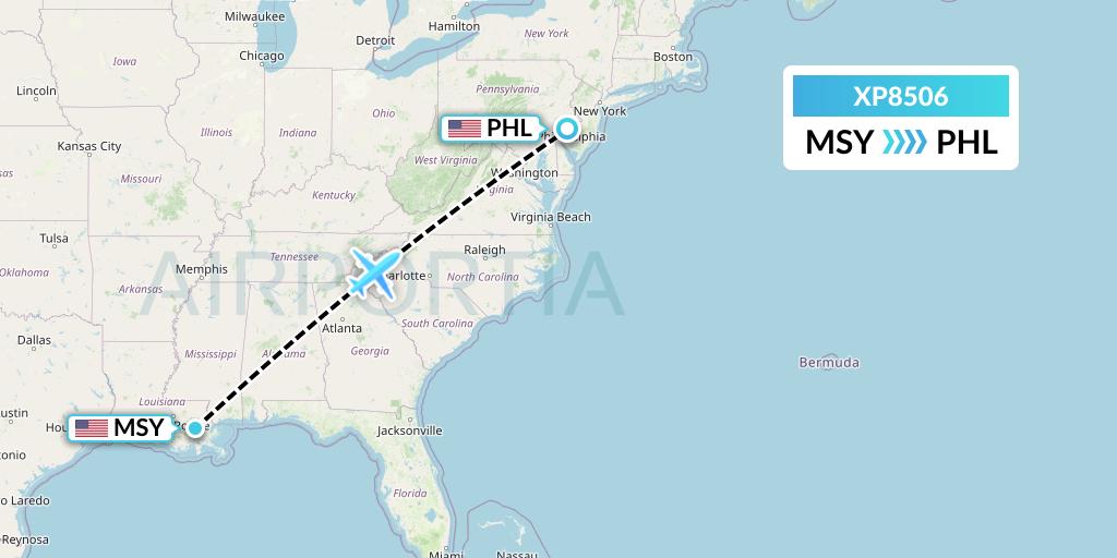 XP8506 Flight Status Avelo Airlines New Orleans to Philadelphia (VXP8506)