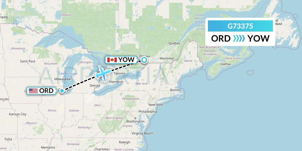 G73375 Flight Status GoJet Chicago to Ottawa (GJS3375)