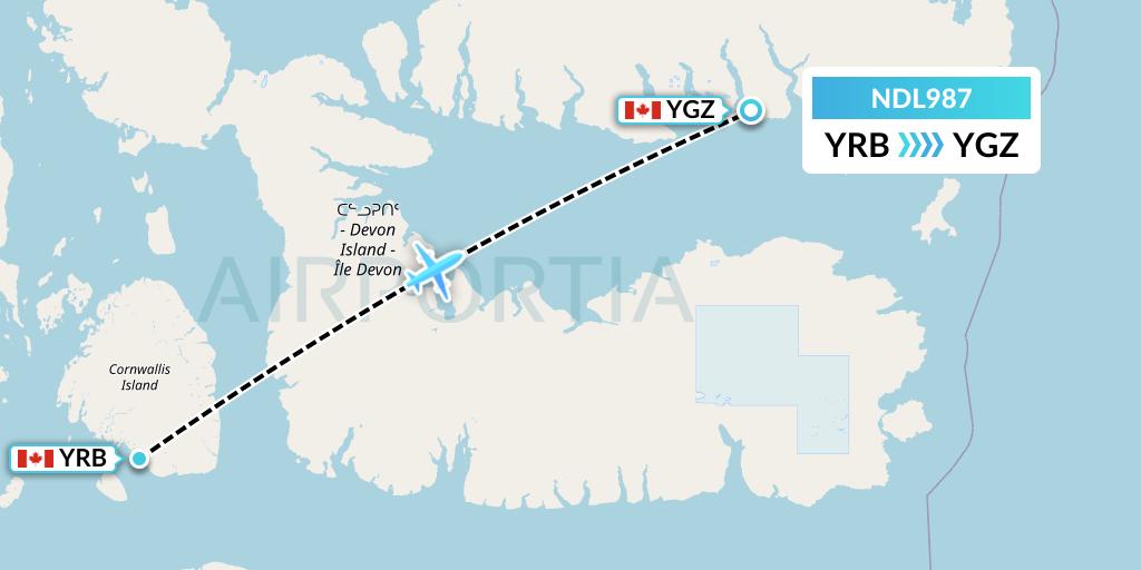 NDL987 Flight Status Chrono Aviation Resolute to Grise Fiord