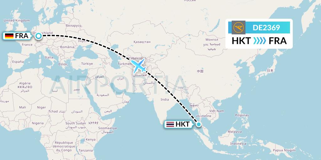DE2369 Condor Flight Map: Phuket to Frankfurt