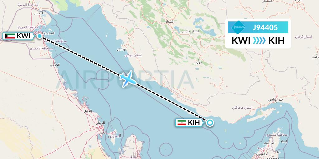 J94405 Flight Status Jazeera Airways Kuwait City to Kish Island (JZR4405)