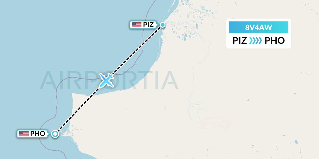 8V4AW Wright Air Service Flight Map: Point Lay to Point Hope