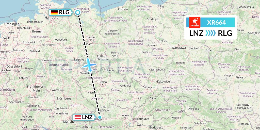 XR664 Flight Status Corendon Airlines Europe Linz to Rostock (CXI664)