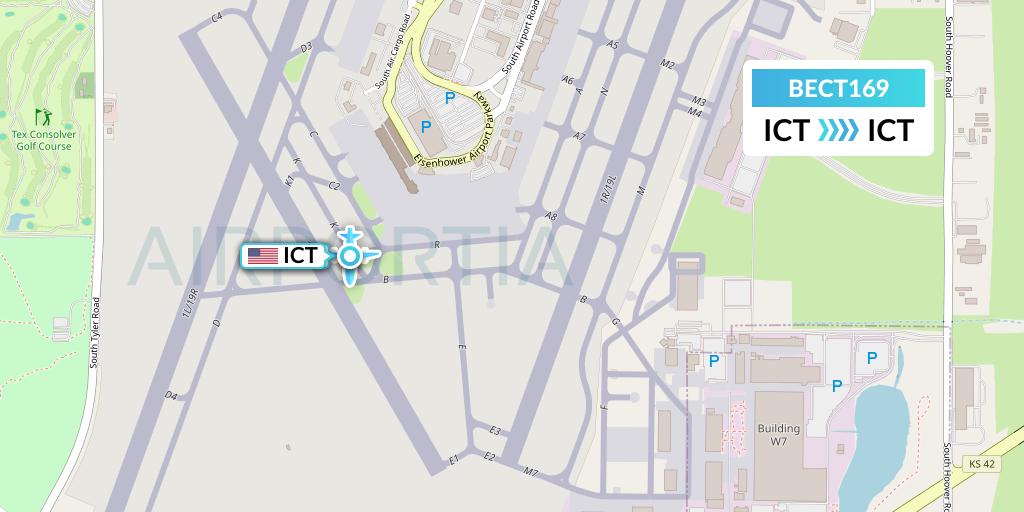 BECT169 Berkut Air Flight Map: Wichita to Wichita