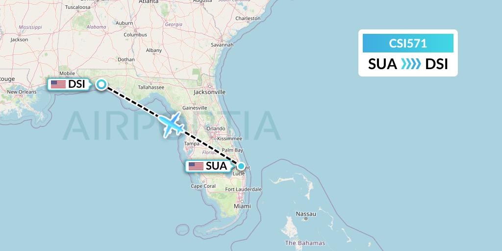 CSI571 Csi Aviation Flight Map: Stuart to Destin